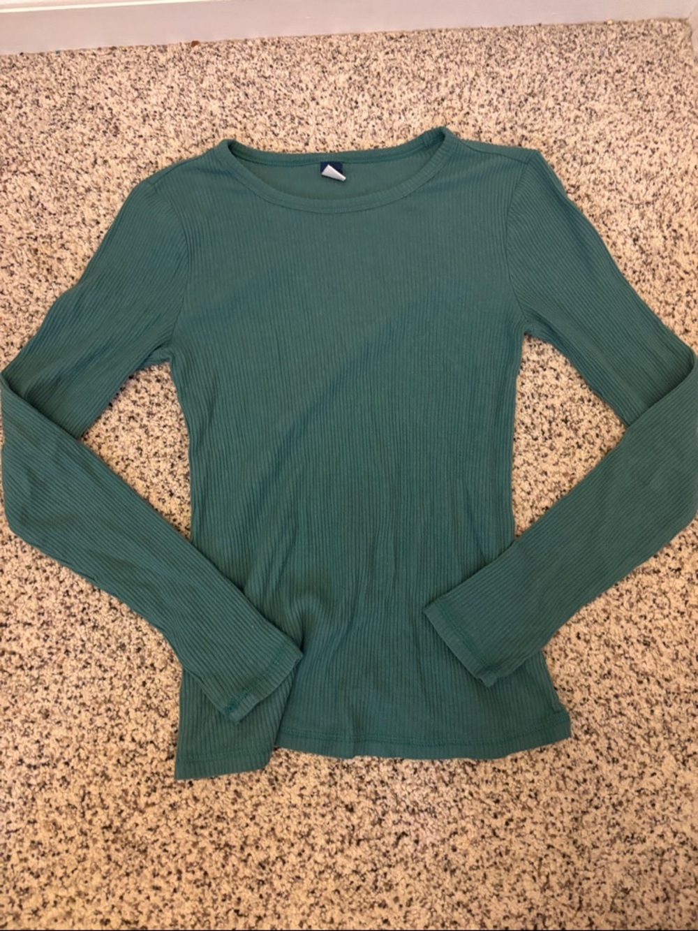 Old Navy Small Ribbed Long-Sleeve Top in Teal